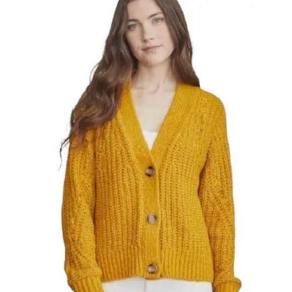 Elizabeth and James Sweaters - Elizabeth and James Yellow Cardigan